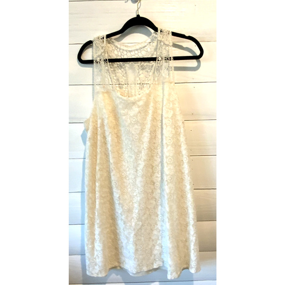 Maurice Ivory Lace Dress with racerback Lace back, Womens Plus Size 1x - Picture 1 of 4